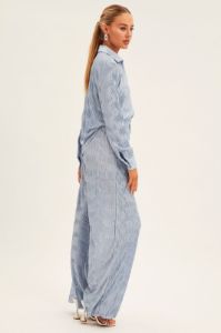 Blue Plisse Pants Wide Leg sold by Ally Fashion