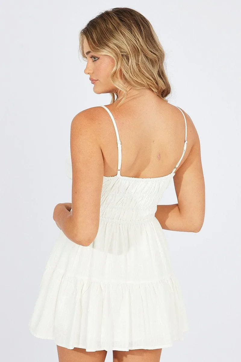 White Fit And Flare Dress Sleeveless Mini sold by Ally Fashion product image thumbnail 5
