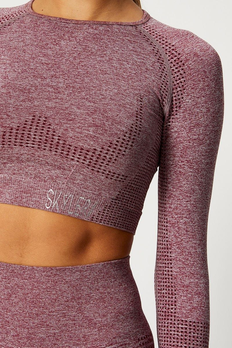 Purple Seamless Activewear Long Sleeve Top sold by Ally Fashion product image thumbnail 5