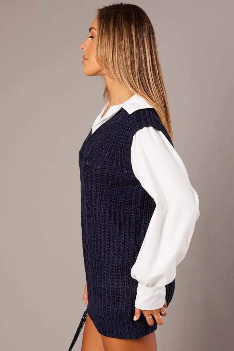 Blue Knit Top Jumper sold by Ally Fashion product image thumbnail 4