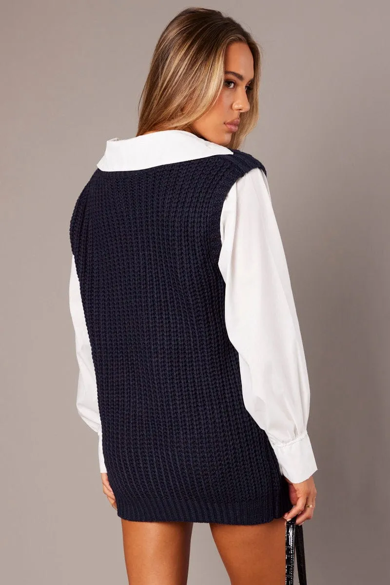 Blue Knit Top Jumper sold by Ally Fashion product image thumbnail 5