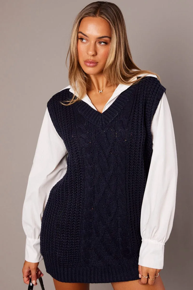 Blue Knit Top Jumper sold by Ally Fashion product image thumbnail 3