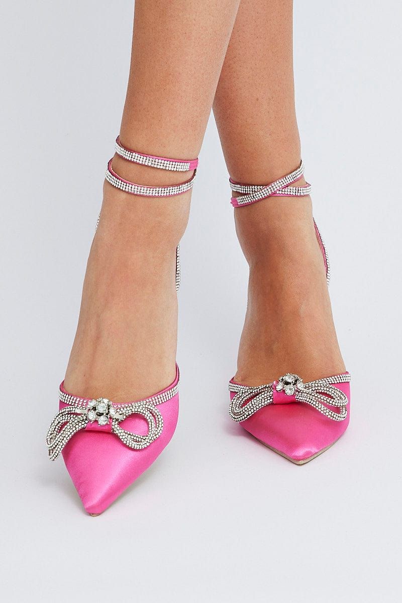 Pink Glimmer Strappy Heeled Sandals sold by Ally Fashion product image thumbnail 2