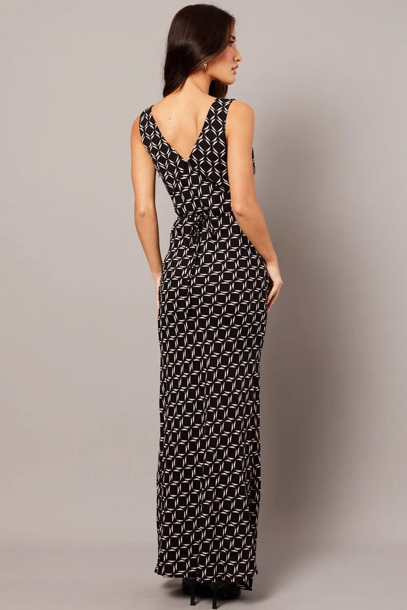 Black Geo Slip Dress Maxi sold by Ally Fashion product image thumbnail 5
