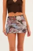 Black Print Butterfly Abstract Mini Skirt sold by Ally Fashion
