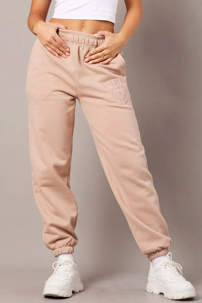 Brown Track Pants High Rise sold by Ally Fashion product image thumbnail 3