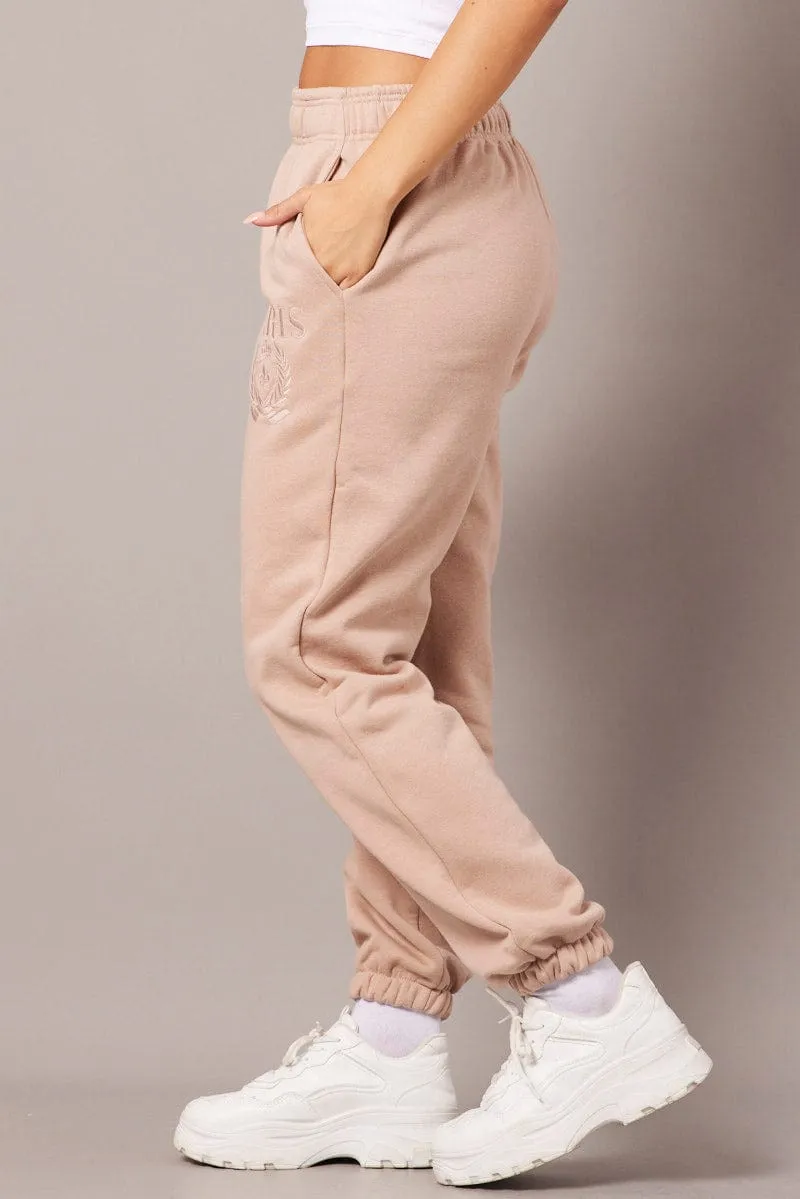 Brown Track Pants High Rise sold by Ally Fashion product image thumbnail 4