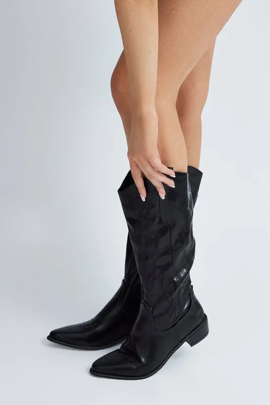 Black Cowboy Boots sold by Ally Fashion