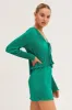 Green Mini Skirt Plisse Satin sold by Ally Fashion
