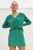 Green Mini Skirt Plisse Satin sold by Ally Fashion