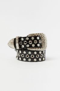 Black Rhinestone Detail Buckle Belts sold by Ally Fashion