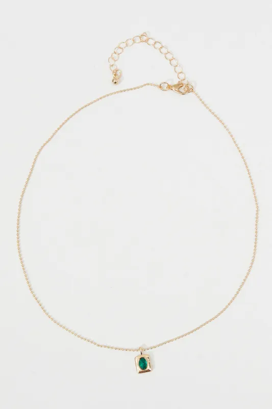 Gold Rectangle Pendent Necklace sold by Ally Fashion