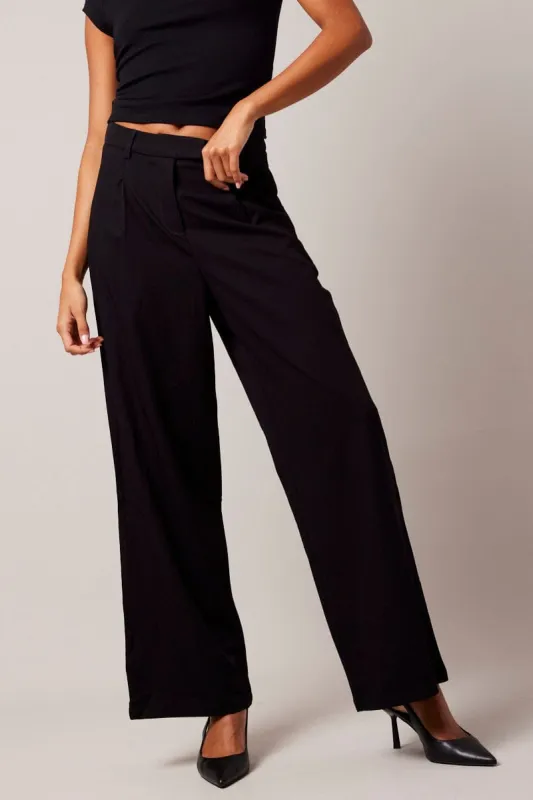 Black Wide Leg Pants High Rise sold by Ally Fashion