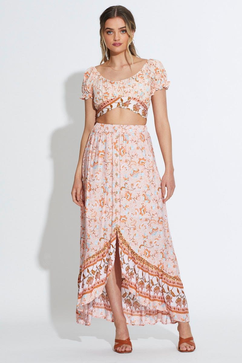 Border Print Crop Top Short Sleeve sold by Ally Fashion product image thumbnail 2