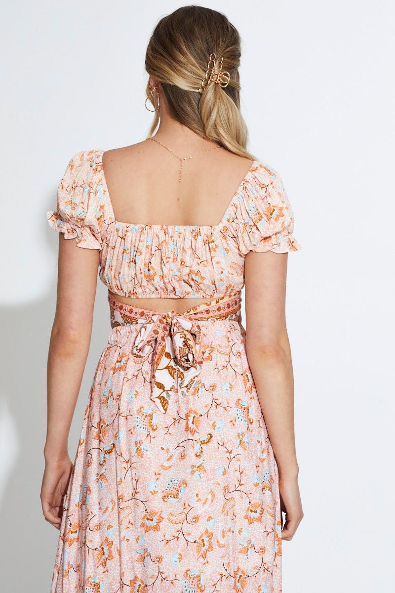 Border Print Crop Top Short Sleeve sold by Ally Fashion product image thumbnail 5