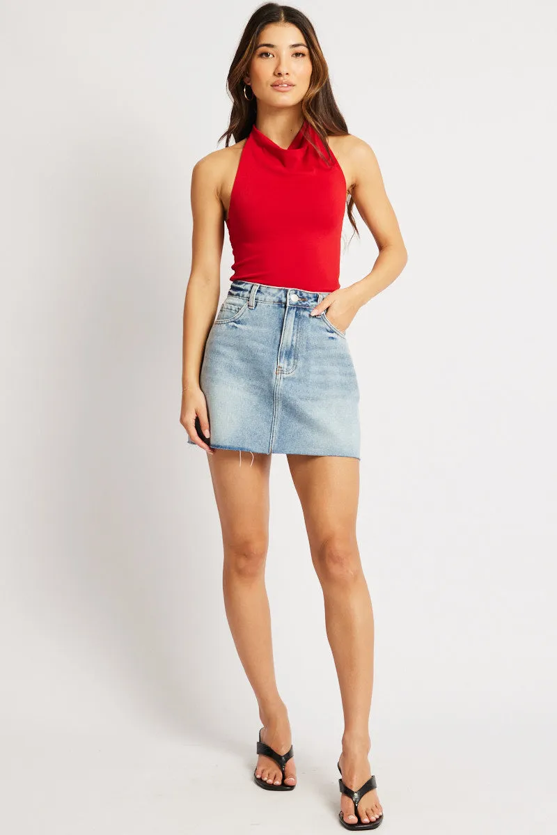 Red Halter Neck Top Supersoft sold by Ally Fashion product image thumbnail 2