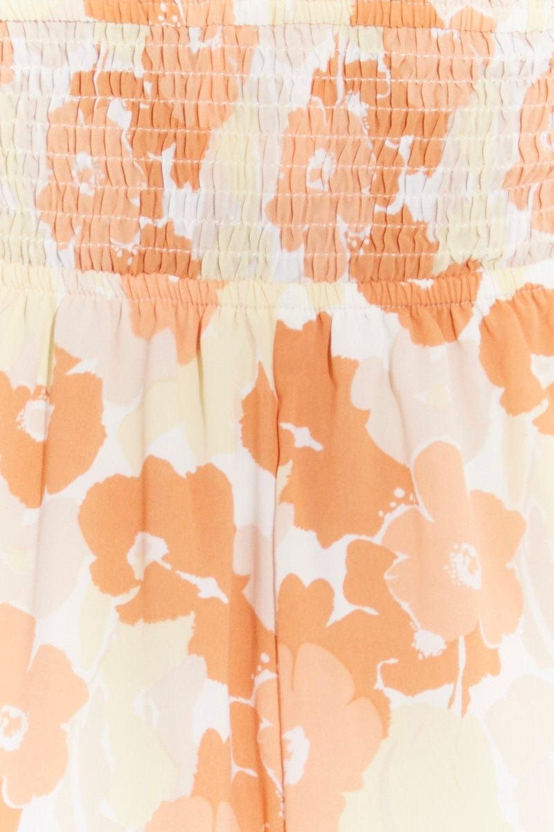 Orange Floral Skater Dress Short Sleeve Orange Floral Print sold by Ally Fashion product image thumbnail 6