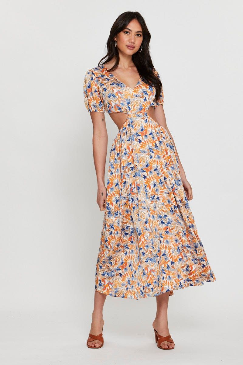 Print Midi Dress Short Sleeve sold by Ally Fashion