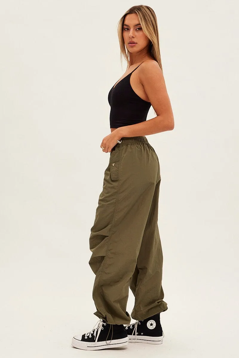 Green Parachute Cargo Pants Low Rise sold by Ally Fashion product image thumbnail 5