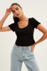 Black T Shirt Short Sleeve V Neck sold by Ally Fashion