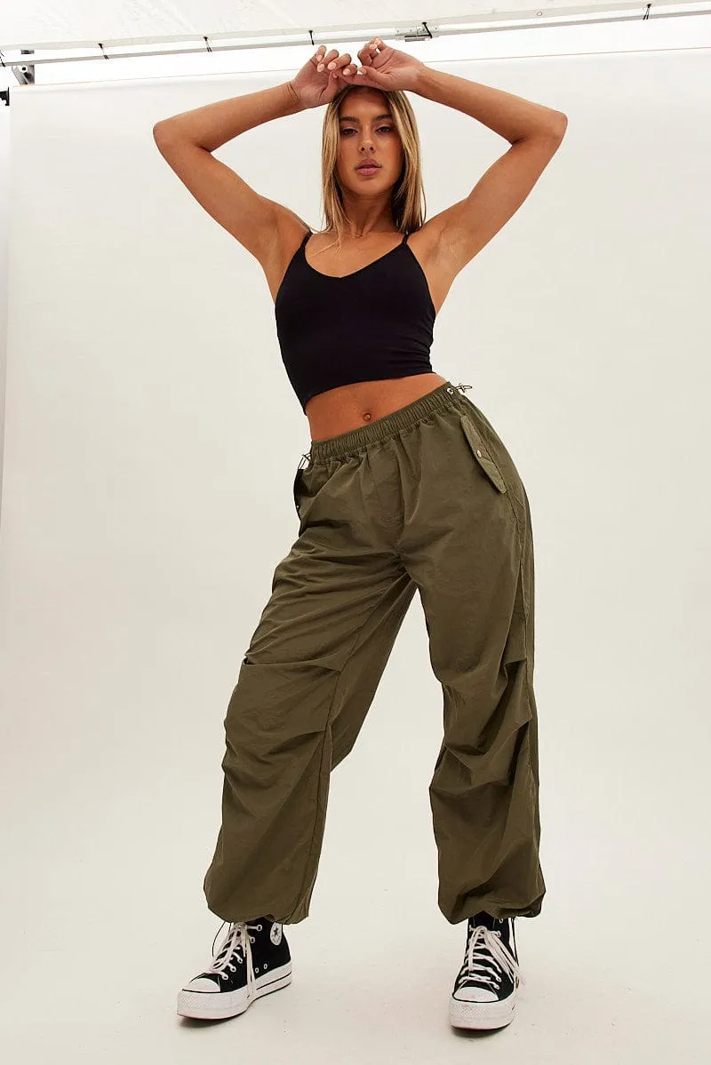 Green Parachute Cargo Pants Low Rise sold by Ally Fashion product image thumbnail 2