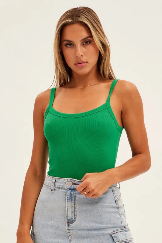 Green Bodysuit Singlet Round Neck sold by Ally Fashion