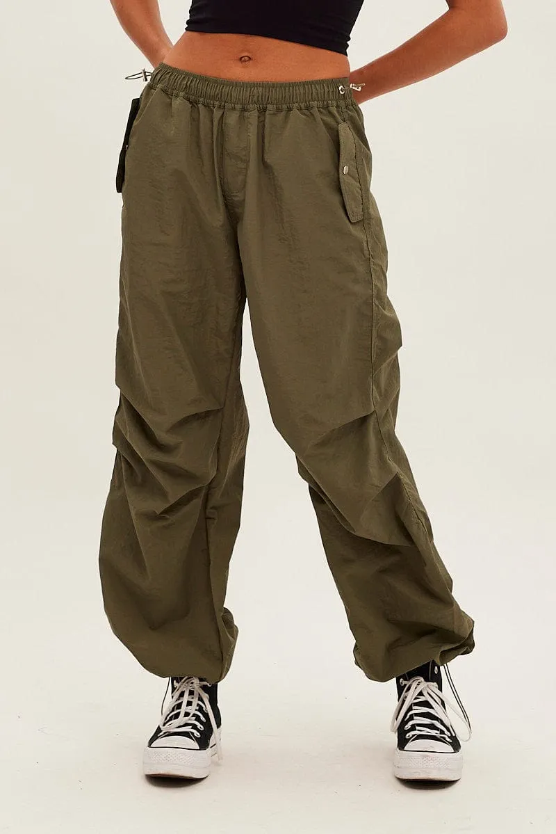 Green Parachute Cargo Pants Low Rise sold by Ally Fashion product image thumbnail 3