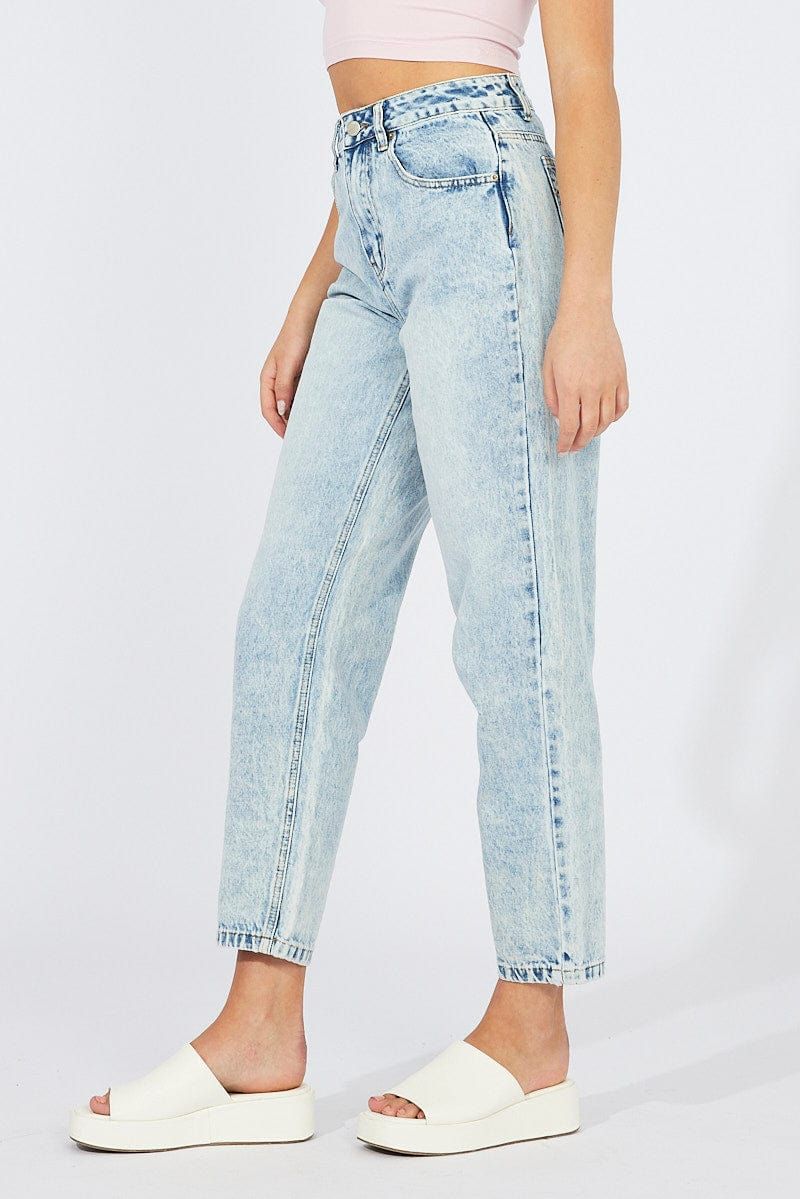 Denim Mom Jeans High Rise sold by Ally Fashion product image thumbnail 4