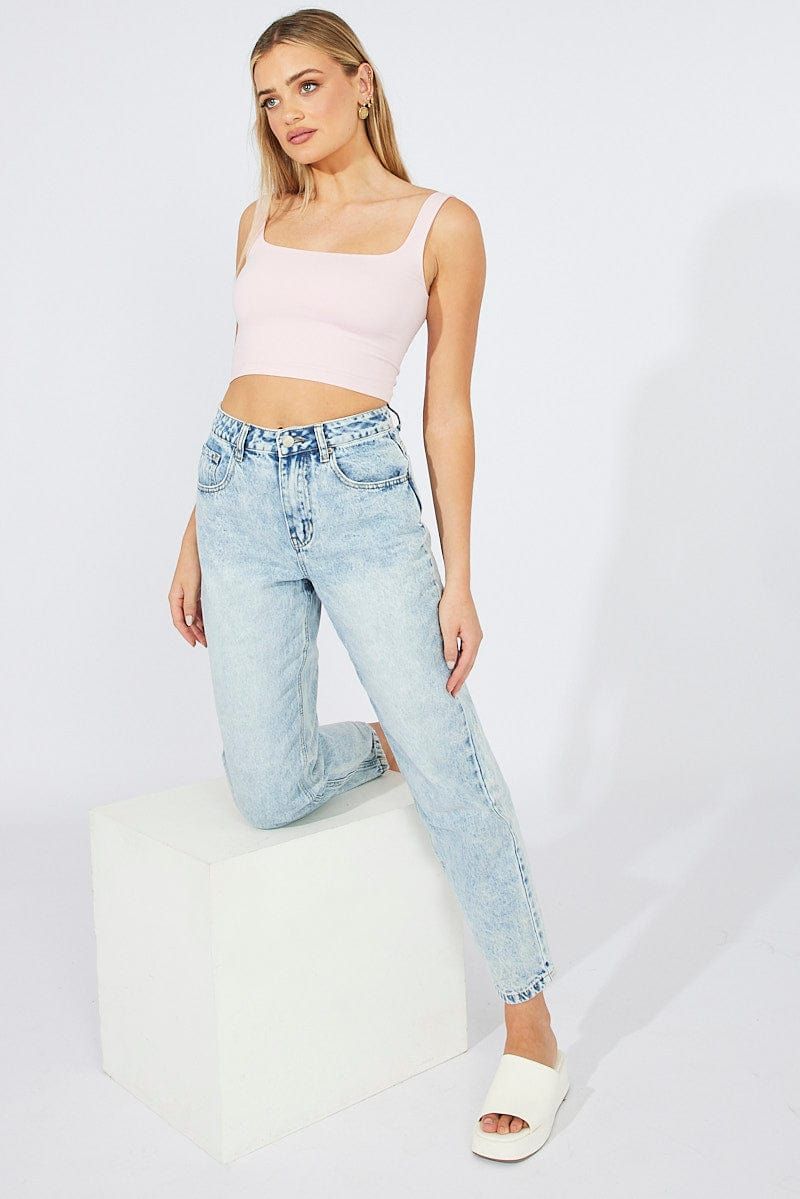 Denim Mom Jeans High Rise sold by Ally Fashion
