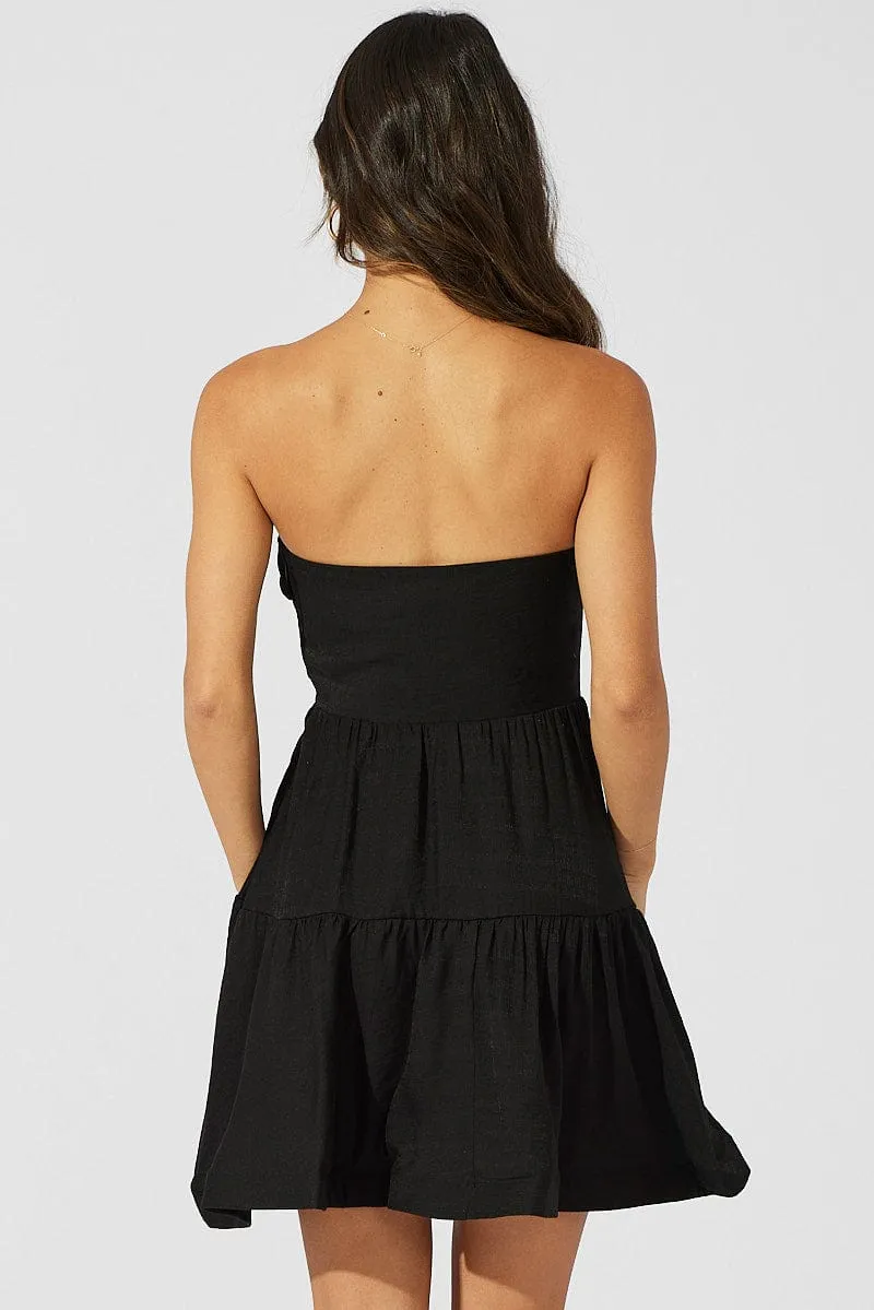 Black Fit and Flare Dress Strapless sold by Ally Fashion product image thumbnail 5
