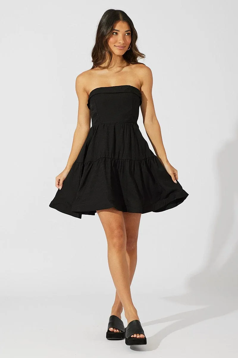 Black Fit and Flare Dress Strapless sold by Ally Fashion product image thumbnail 2