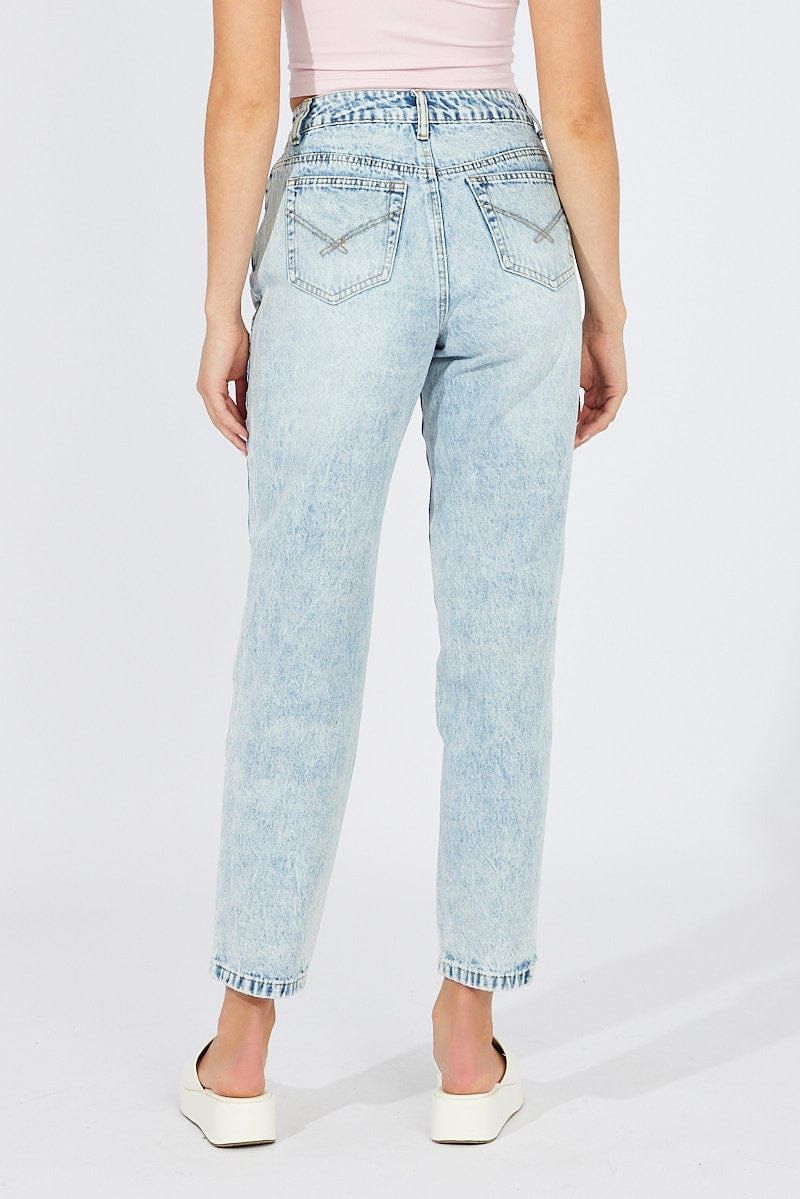 Denim Mom Jeans High Rise sold by Ally Fashion product image thumbnail 5