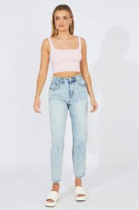 Denim Mom Jeans High Rise sold by Ally Fashion