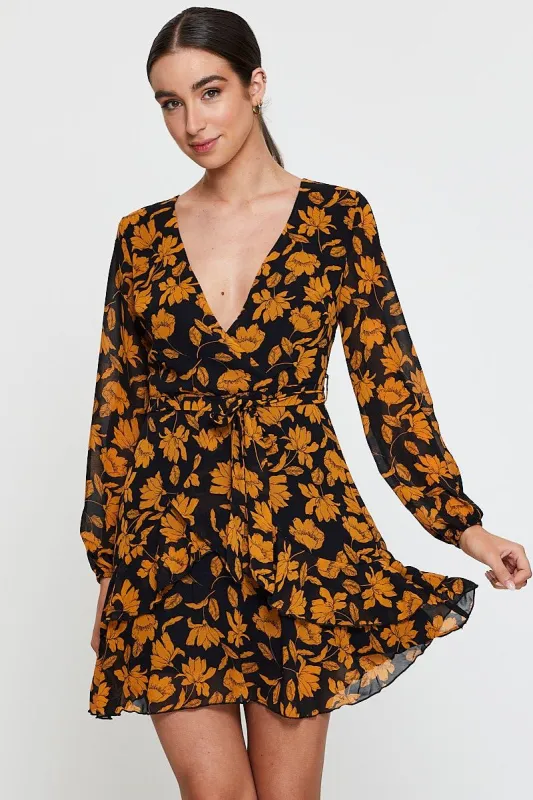 Print Mini Dress Long Sleeve Evening sold by Ally Fashion