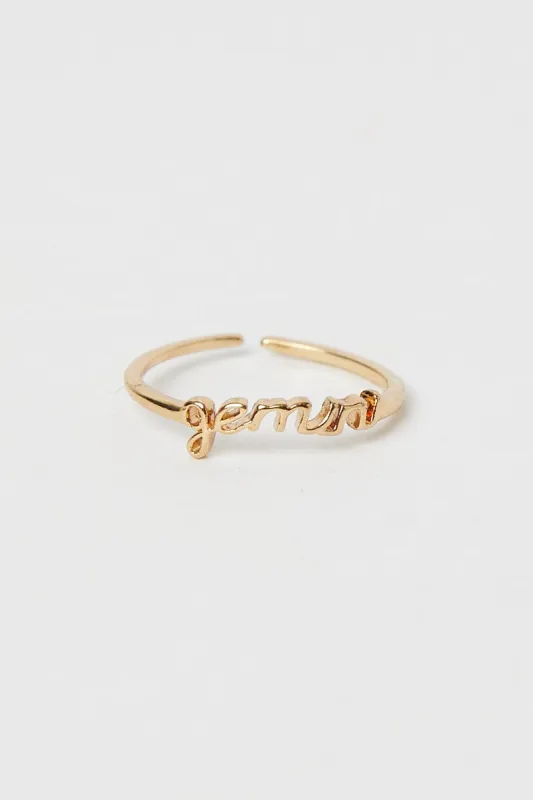 Metallic Gemini Zodiac Star Sign Ring sold by Ally Fashion
