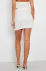 White Mini Skirt Side Split sold by Ally Fashion