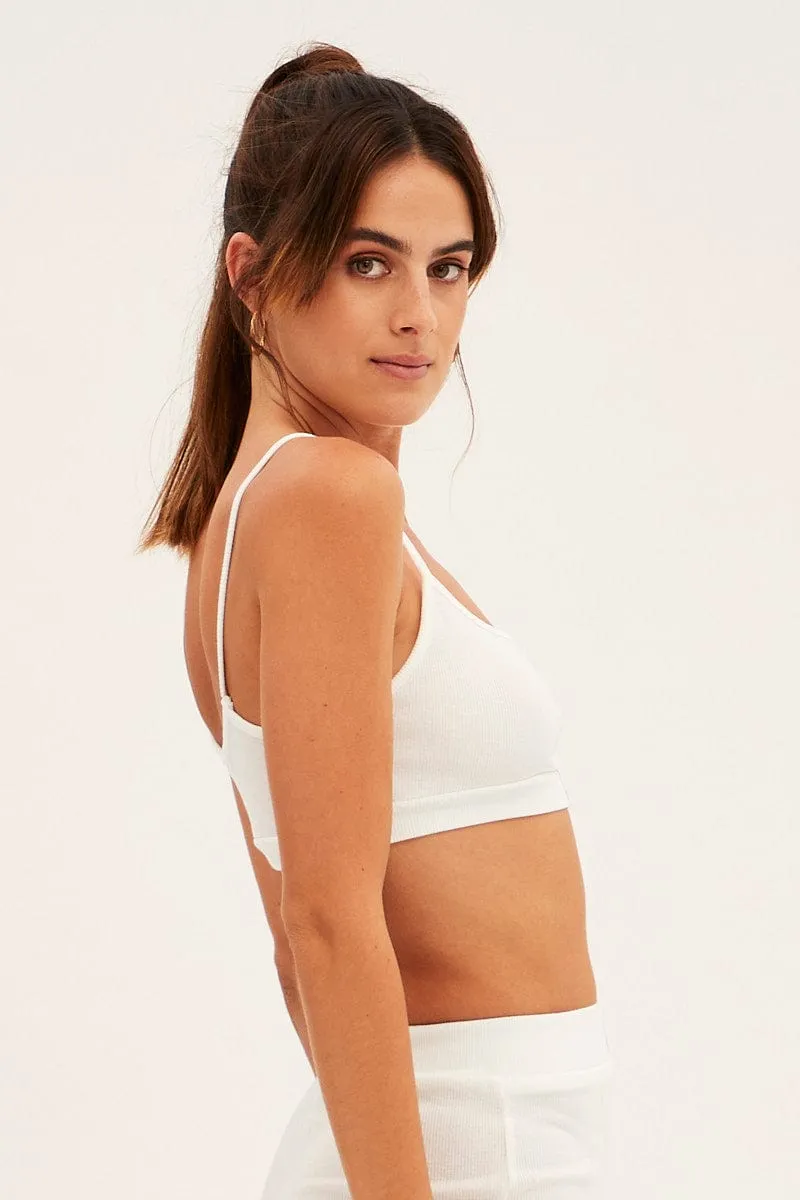 White Singlet Top Sleeveless sold by Ally Fashion product image thumbnail 4