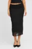 Black Midi Skirt High Rise Mesh sold by Ally Fashion