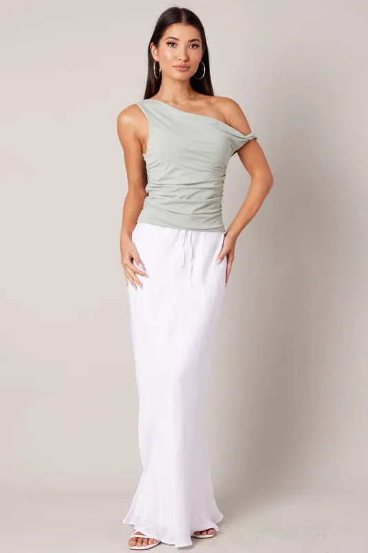 Green Off Shoulder Top Sleeveless sold by Ally Fashion