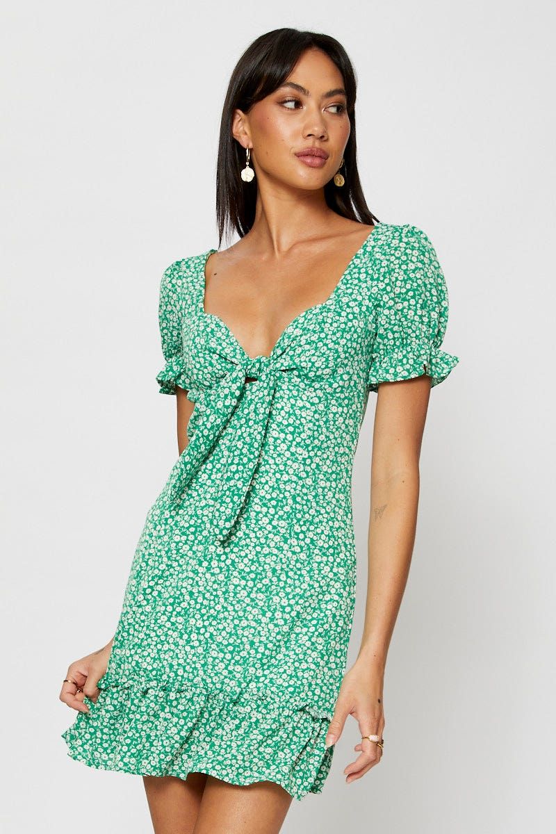 Print Mini Dress Short Sleeve sold by Ally Fashion product image thumbnail 3