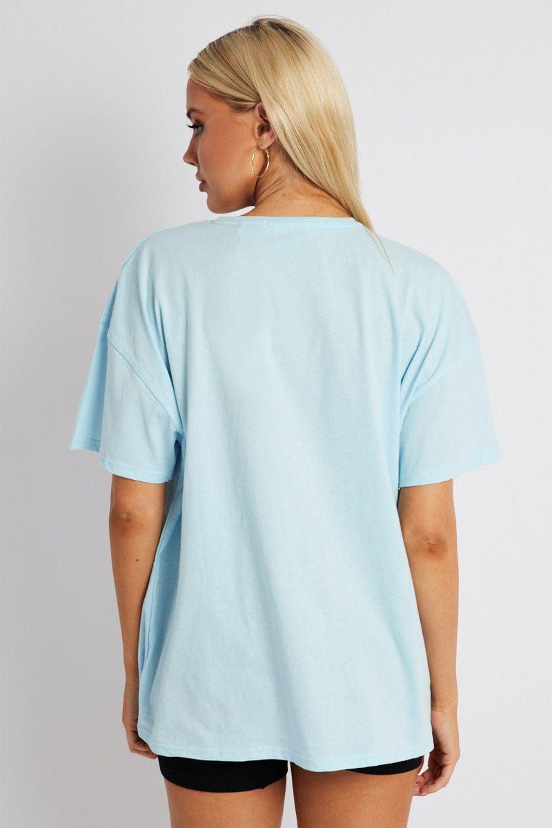 Blue Embroidery Baby Tee Slogan Crop T-shirt sold by Ally Fashion product image thumbnail 5