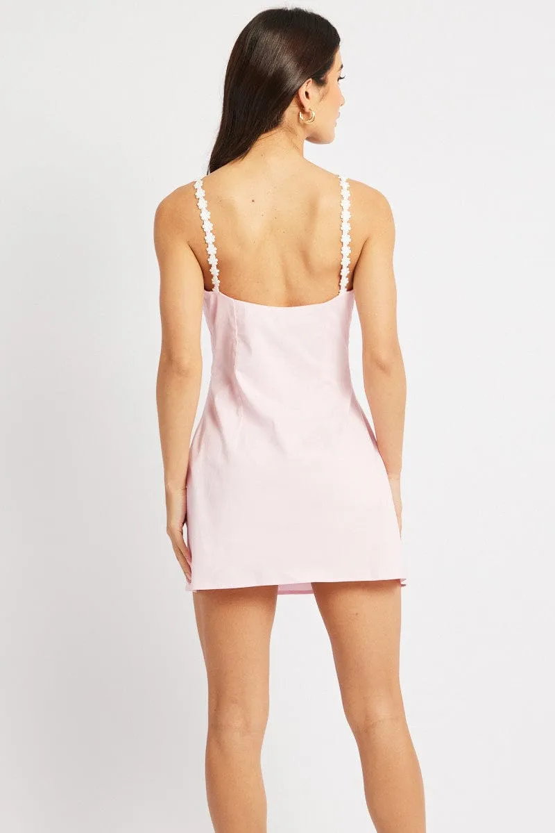 Pink Mini Dress Lace Strap sold by Ally Fashion product image thumbnail 5