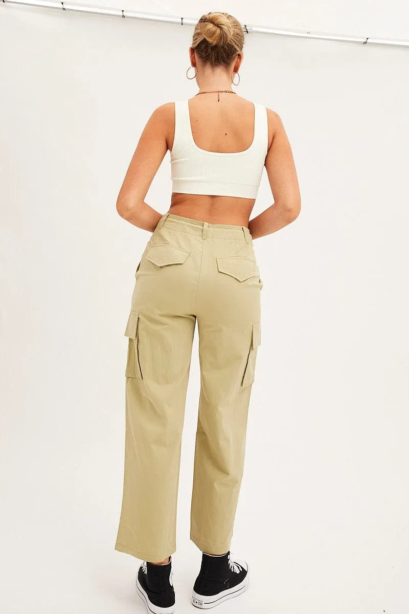 Green Cargo Pants Relaxed Wide Leg sold by Ally Fashion product image thumbnail 5