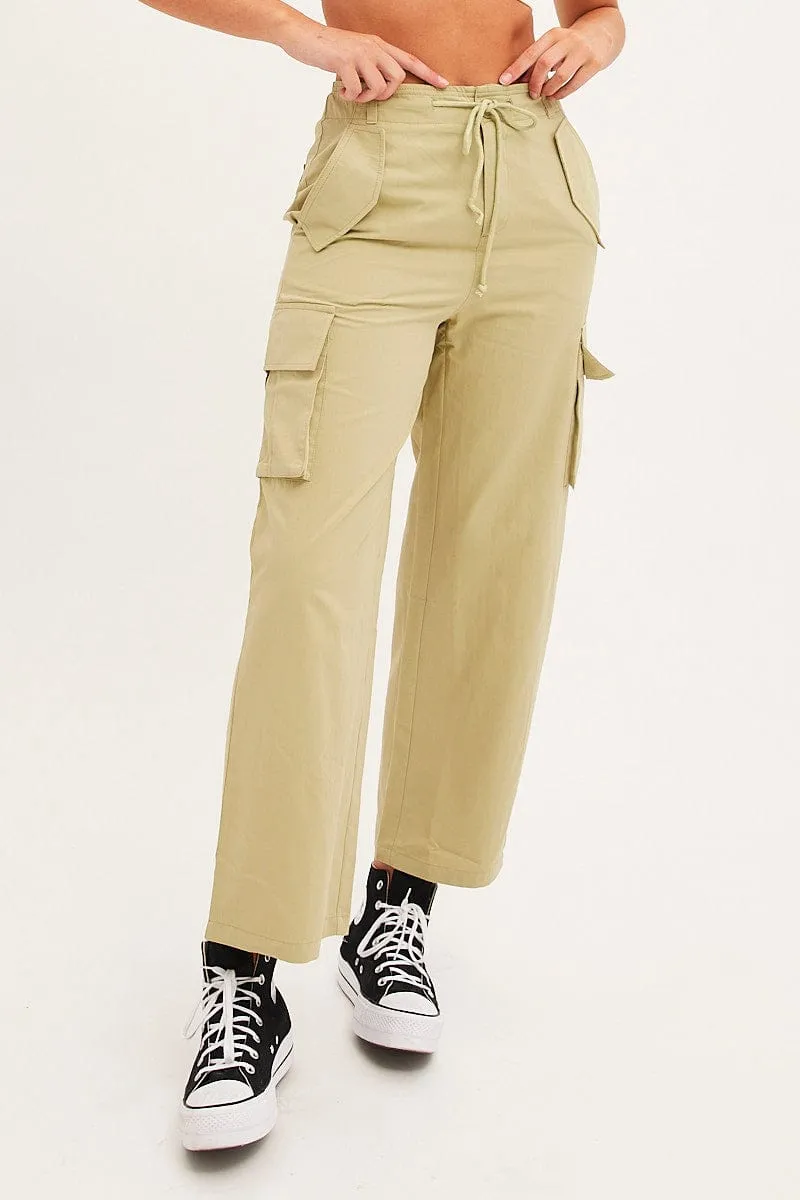 Green Cargo Pants Relaxed Wide Leg sold by Ally Fashion product image thumbnail 2