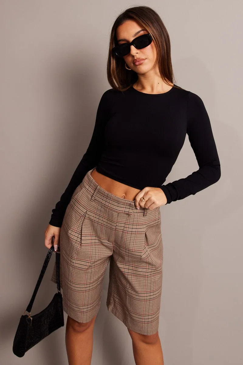 Black Seamless Top boat neck long sleeve sold by Ally Fashion