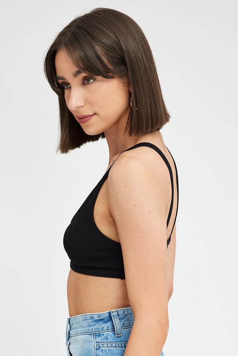 Black Bralette V Neck Seamless sold by Ally Fashion product image thumbnail 4
