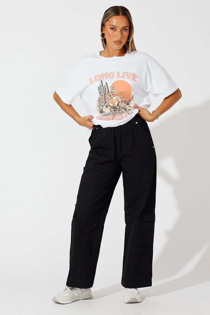 White Graphic Tee Western Cowgirl Oversized T-shirt sold by Ally Fashion product image thumbnail 2