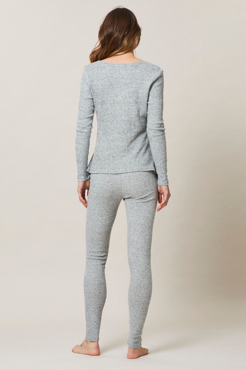Grey Maternity Long Sleeve Brushed Rib Nightwear Set sold by Ally Fashion product image thumbnail 4