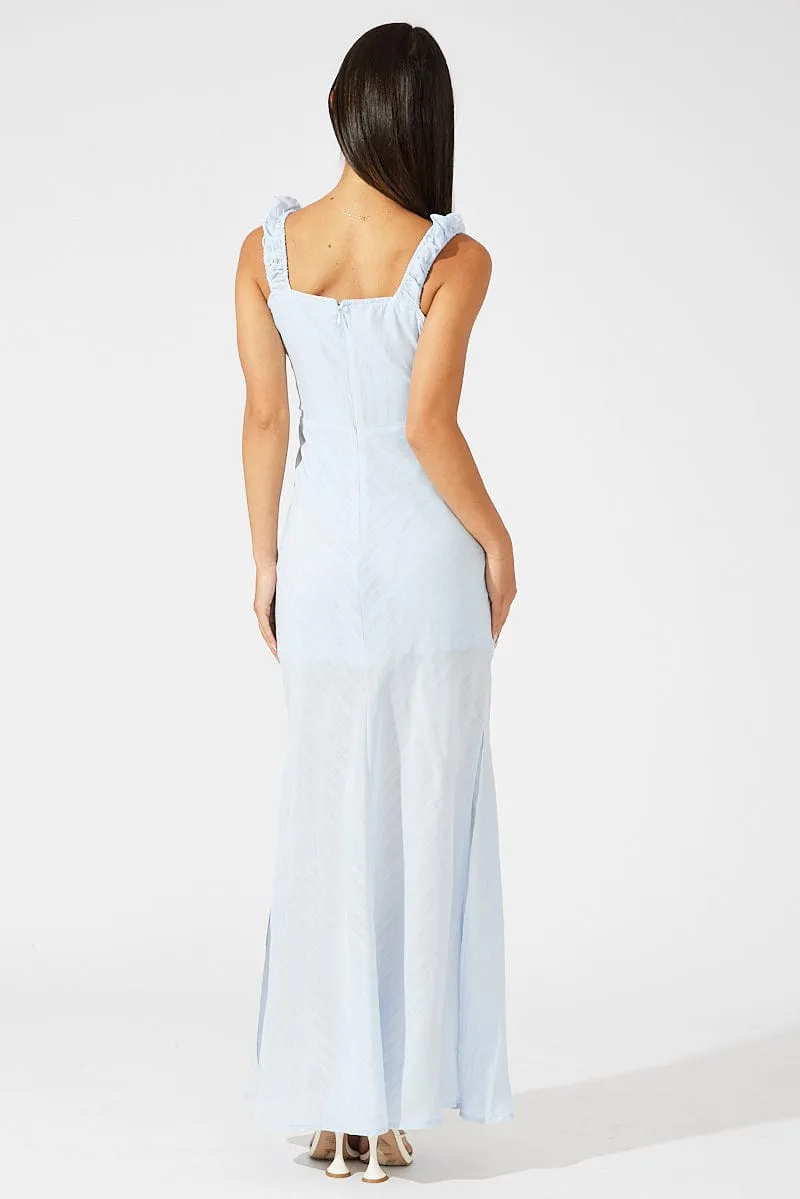 Blue Maxi Dress Short Sleeve Ruched Bust sold by Ally Fashion product image thumbnail 5