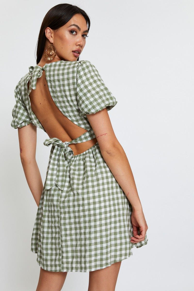 Check Mini Dress Short Sleeve sold by Ally Fashion product image thumbnail 2